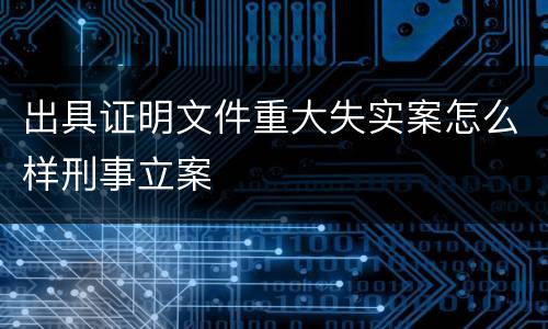 出具证明文件重大失实案怎么样刑事立案