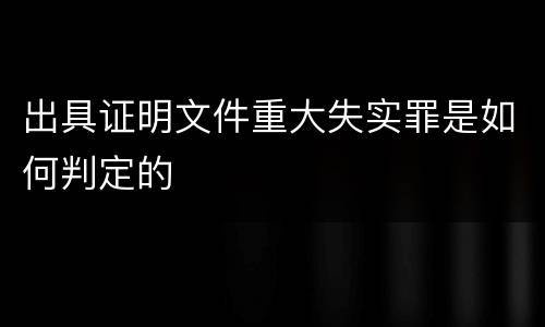 出具证明文件重大失实罪是如何判定的
