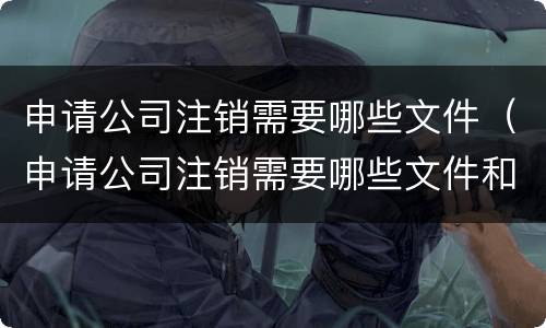 申请公司注销需要哪些文件（申请公司注销需要哪些文件和材料）