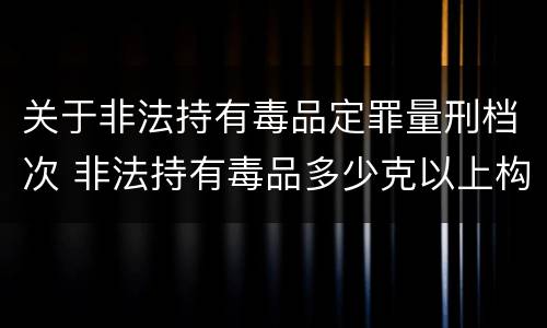 关于非法持有毒品定罪量刑档次 非法持有毒品多少克以上构成非法持有罪