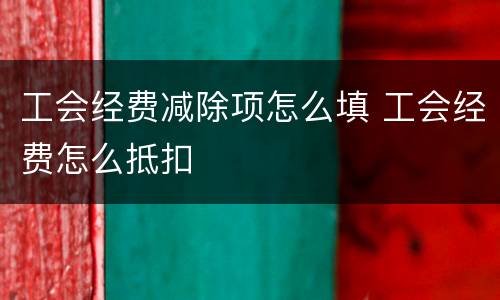 工会经费减除项怎么填 工会经费怎么抵扣