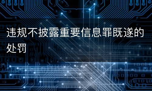 违规不披露重要信息罪既遂的处罚