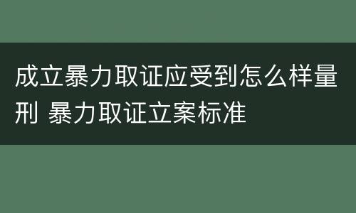 成立暴力取证应受到怎么样量刑 暴力取证立案标准