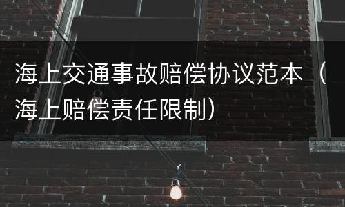 海上交通事故赔偿协议范本（海上赔偿责任限制）