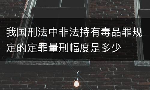 我国刑法中非法持有毒品罪规定的定罪量刑幅度是多少