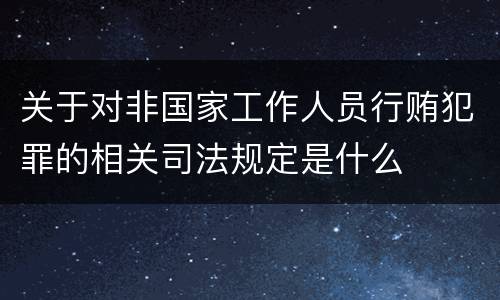 关于对非国家工作人员行贿犯罪的相关司法规定是什么