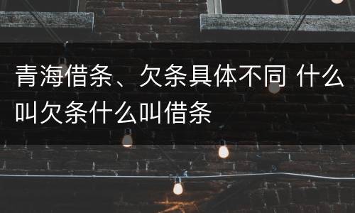青海借条、欠条具体不同 什么叫欠条什么叫借条
