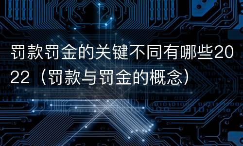 罚款罚金的关键不同有哪些2022（罚款与罚金的概念）
