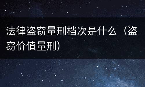 法律盗窃量刑档次是什么（盗窃价值量刑）