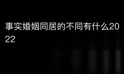 事实婚姻同居的不同有什么2022