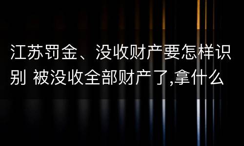 江苏罚金、没收财产要怎样识别 被没收全部财产了,拿什么交罚金
