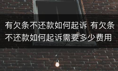有欠条不还款如何起诉 有欠条不还款如何起诉需要多少费用