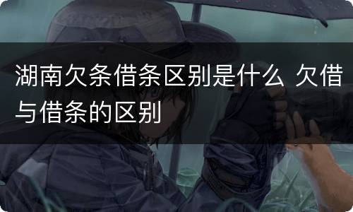 湖南欠条借条区别是什么 欠借与借条的区别