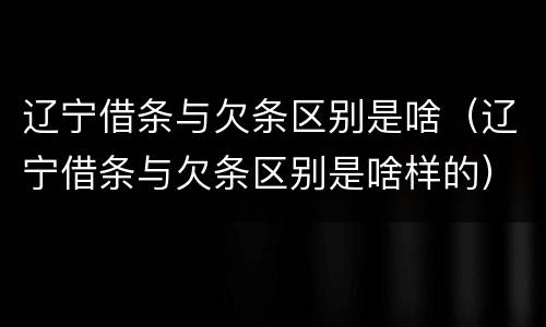 辽宁借条与欠条区别是啥（辽宁借条与欠条区别是啥样的）