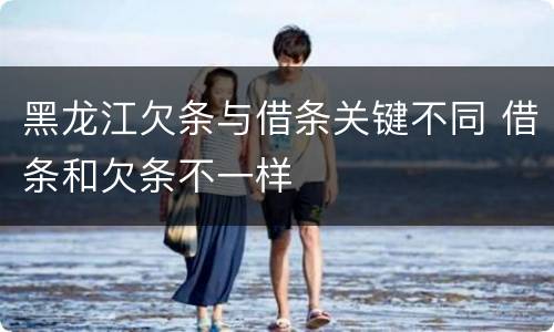 黑龙江欠条与借条关键不同 借条和欠条不一样