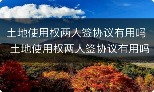 土地使用权两人签协议有用吗 土地使用权两人签协议有用吗有效吗