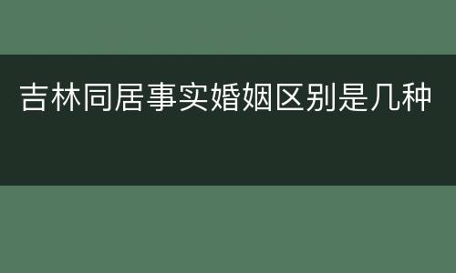 吉林同居事实婚姻区别是几种