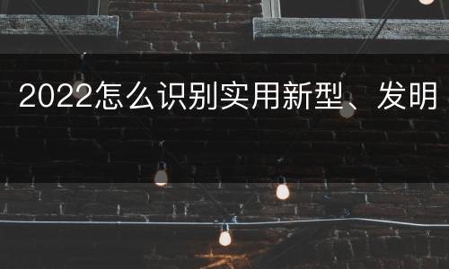 2022怎么识别实用新型、发明