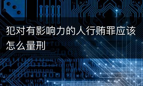 犯对有影响力的人行贿罪应该怎么量刑