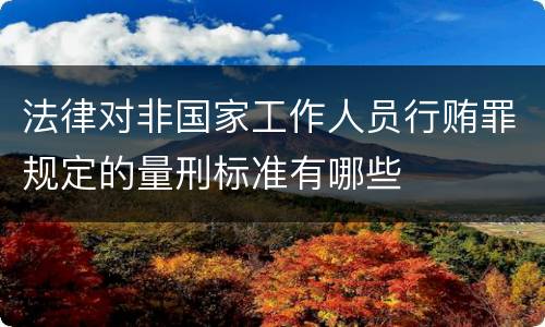 法律对非国家工作人员行贿罪规定的量刑标准有哪些