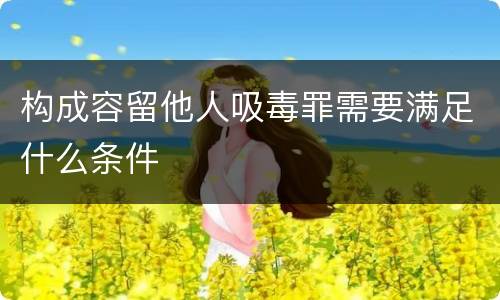 构成容留他人吸毒罪需要满足什么条件