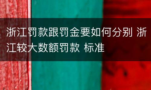 浙江罚款跟罚金要如何分别 浙江较大数额罚款 标准