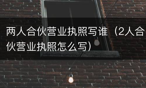 两人合伙营业执照写谁（2人合伙营业执照怎么写）