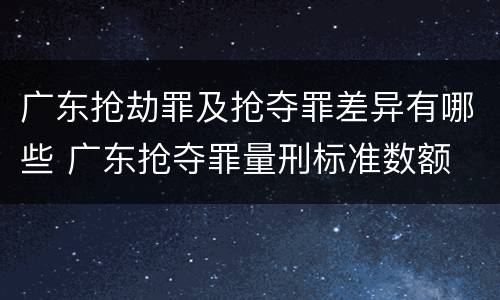 广东抢劫罪及抢夺罪差异有哪些 广东抢夺罪量刑标准数额