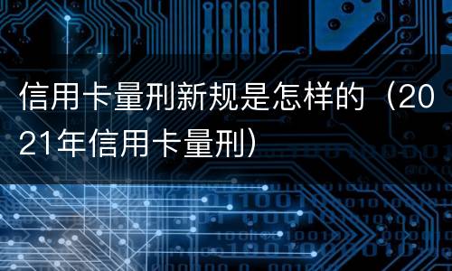 信用卡量刑新规是怎样的（2021年信用卡量刑）