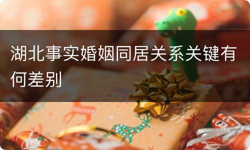 湖北事实婚姻同居关系关键有何差别