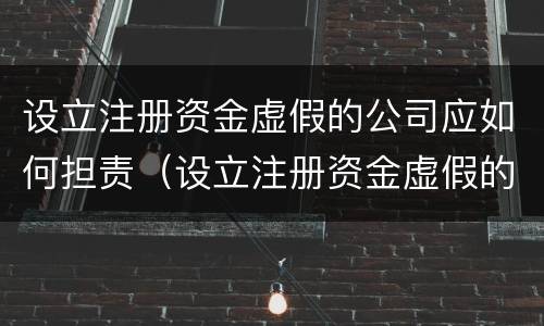 设立注册资金虚假的公司应如何担责（设立注册资金虚假的公司应如何担责）