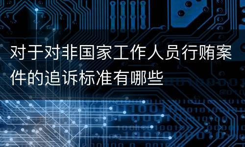 对于对非国家工作人员行贿案件的追诉标准有哪些
