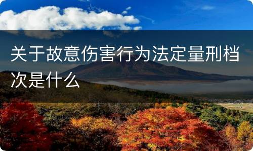 关于故意伤害行为法定量刑档次是什么