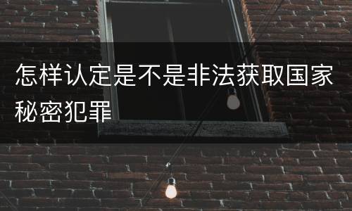 怎样认定是不是非法获取国家秘密犯罪