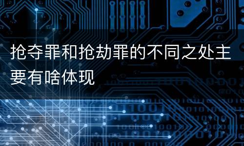 抢夺罪和抢劫罪的不同之处主要有啥体现