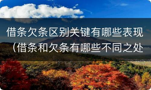 借条欠条区别关键有哪些表现（借条和欠条有哪些不同之处）