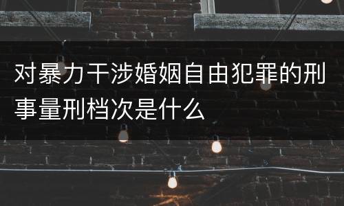 对暴力干涉婚姻自由犯罪的刑事量刑档次是什么