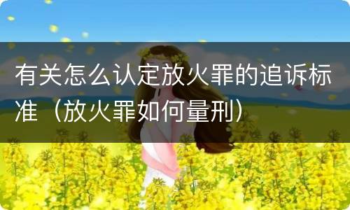 有关怎么认定放火罪的追诉标准（放火罪如何量刑）