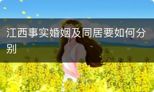 江西事实婚姻及同居要如何分别