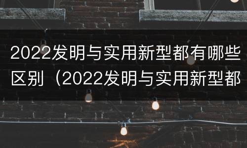 2022发明与实用新型都有哪些区别（2022发明与实用新型都有哪些区别呢）