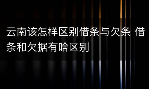 云南该怎样区别借条与欠条 借条和欠据有啥区别