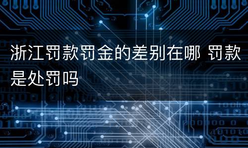 浙江罚款罚金的差别在哪 罚款是处罚吗