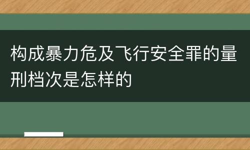 构成暴力危及飞行安全罪的量刑档次是怎样的
