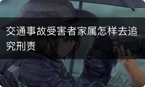 交通事故受害者家属怎样去追究刑责