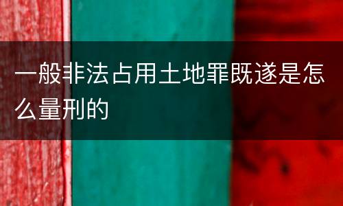 一般非法占用土地罪既遂是怎么量刑的