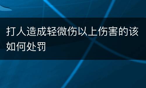 打人造成轻微伤以上伤害的该如何处罚