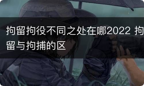 拘留拘役不同之处在哪2022 拘留与拘捕的区