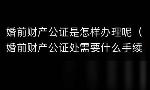 婚前财产公证是怎样办理呢（婚前财产公证处需要什么手续）