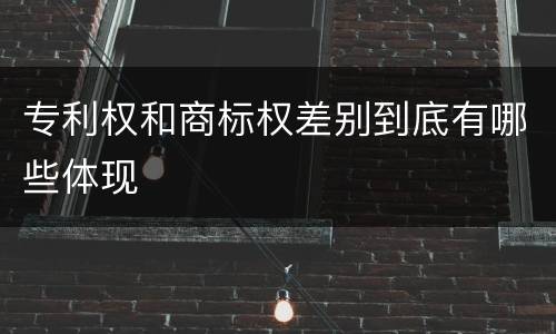 专利权和商标权差别到底有哪些体现