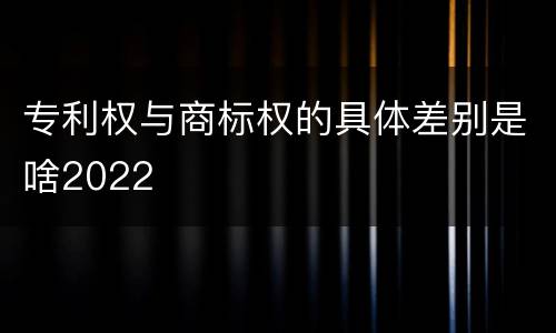 专利权与商标权的具体差别是啥2022